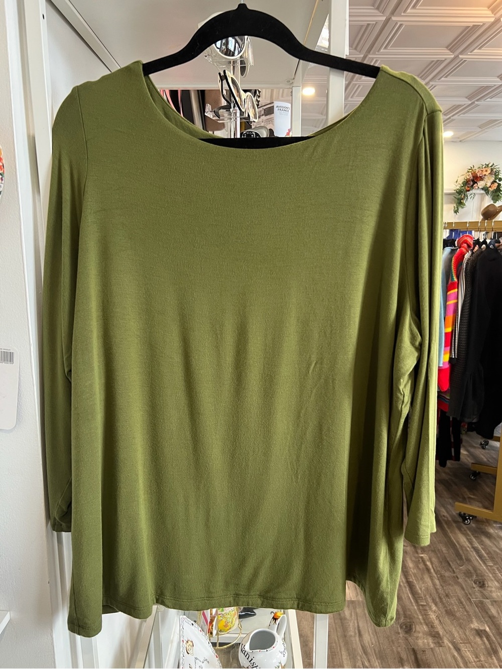 Joan Rivers Olive Green Long Sleeve Tee